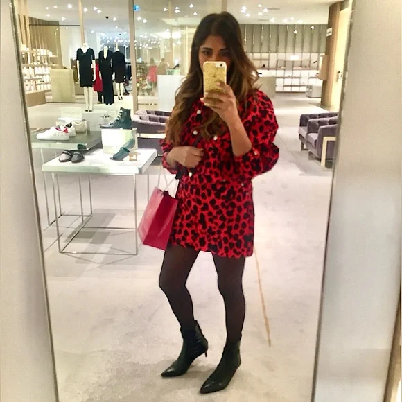 TOPSHOP Red Denim Leopard Set - Picture 7 of 9